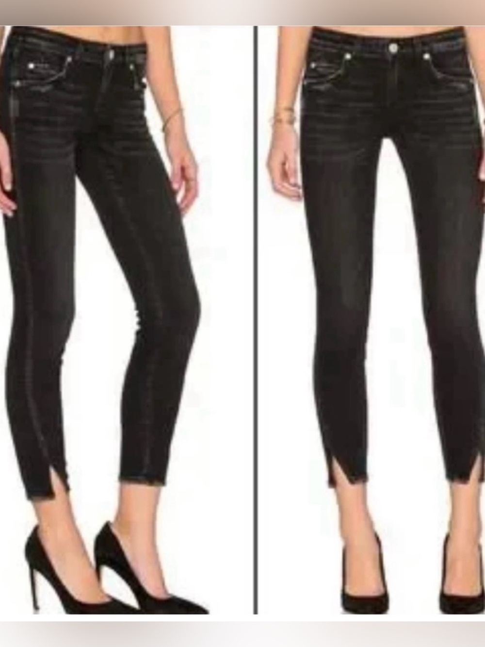 Amo Anthropologie Twist Ink Cropped Ankle  Jeans Size 29 Raven Ink